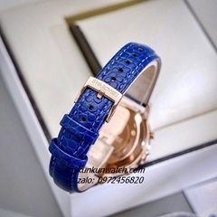 Đồng Hồ Nữ Swarovski Octea Lux Chrono Dây Da Xanh Dương Rose Gold 39mm