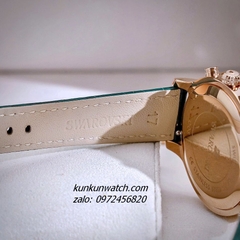 Đồng Hồ Nữ Swarovski Octea Lux Chrono Dây Da Xanh Lá Rose Gold 39mm