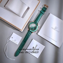 Đồng Hồ Nữ Swarovski Octea Lux Chrono Dây Da Xanh Lá Rose Gold 39mm