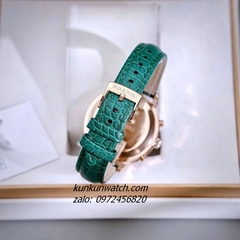 Đồng Hồ Nữ Swarovski Octea Lux Chrono Dây Da Xanh Lá Rose Gold 39mm