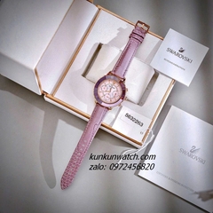 Đồng Hồ Nữ Swarovski Octea Lux Chrono Dây Da Tím Rose Gold 39mm