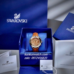 Đồng Hồ Nữ Swarovski Octea Lux Chrono Dây Da Nâu Rose Gold 39mm