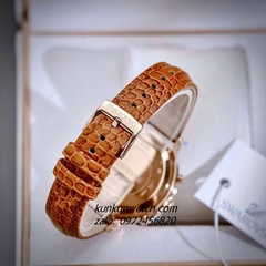 Đồng Hồ Nữ Swarovski Octea Lux Chrono Dây Da Nâu Rose Gold 39mm