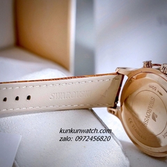 Đồng Hồ Nữ Swarovski Octea Lux Chrono Dây Da Nâu Rose Gold 39mm