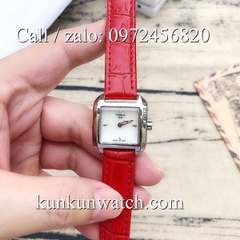 Đồng Hồ Nữ Tissot TSNDTC024 - Dây Da Đỏ - 25 x 25mm