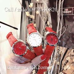 Đồng Hồ Nữ Tissot TSNDTC0191 - Dây Da Đỏ Mặt Đỏ Vỏ Vàng - 32mm