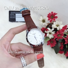 Đồng Hồ Nữ Tissot TSNDTC015 - Dây Da Nâu Mặt Trắng - 32mm