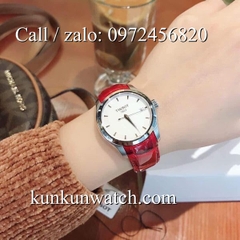 Đồng Hồ Nữ Tissot TSNDTC018 - Dây Da Đỏ Mặt Trắng- 32mm