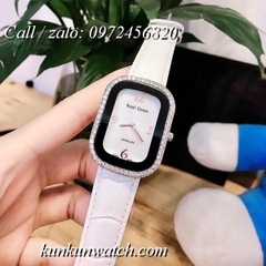 Đồng Hồ Nữ Royal Crown 3771 -  Dây Da Trắng - 34 x 45mm