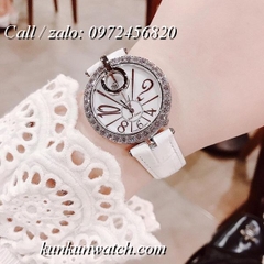 Đồng Hồ Nữ Royal Crown 3850 -  Dây Da Trắng - 36mm
