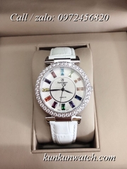 Đồng Hồ Nữ Royal Crown 4606  -  Dây Da Trắng - 36mm