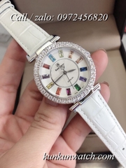 Đồng Hồ Nữ Royal Crown 4606  -  Dây Da Trắng - 36mm