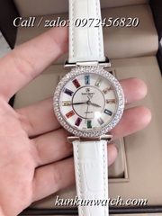 Đồng Hồ Nữ Royal Crown 4606  -  Dây Da Trắng - 36mm