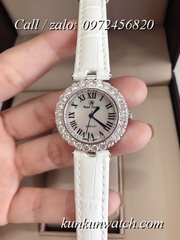 Đồng Hồ Nữ Royal Crown 6305 -  Dây Da Trắng - 30mm