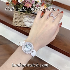 Đồng Hồ Nữ Royal Crown 6305 -  Dây Da Trắng - 30mm