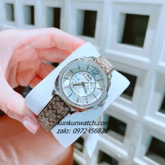 Đồng Hồ Nữ Coach Boyfriend Signature 14502415 Silver Dây Da Đính Đá 34mm