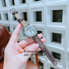 Đồng Hồ Nữ Coach Boyfriend Signature 14502415 Silver Dây Da Đính Đá 34mm