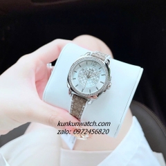 Đồng Hồ Nữ Coach Boyfriend Signature 14502416 Silver Dây Da Đính Đá 34mm