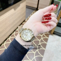 Đồng Hồ Nữ Coach Boyfriend Signature 14503148 Gold Dây Da Đính Đá 34mm
