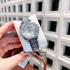 Đồng Hồ Nữ Coach Boyfriend Signature 14503149 Silver Dây Da Đính Đá 34mm