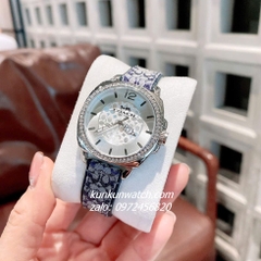Đồng Hồ Nữ Coach Boyfriend Signature 14503149 Silver Dây Da Đính Đá 34mm