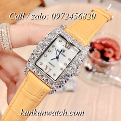 Đồng Hồ Nữ Royal Crown 6111 -  Dây Da Vàng - 30mm x 34mm