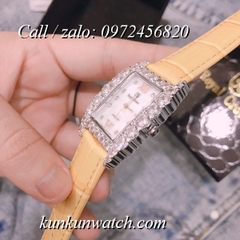Đồng Hồ Nữ Royal Crown 6111 -  Dây Da Vàng - 30mm x 34mm