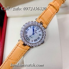 Đồng Hồ Nữ Royal Crown 6305 -  Dây Da Vàng - 30mm