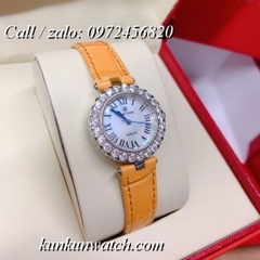 Đồng Hồ Nữ Royal Crown 6305 -  Dây Da Vàng - 30mm