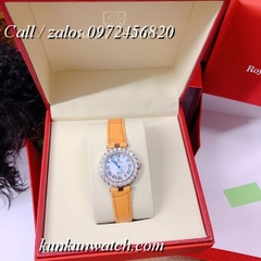 Đồng Hồ Nữ Royal Crown 6305 -  Dây Da Vàng - 30mm