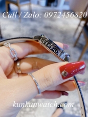 Đồng Hồ Nữ Versace Couture Mặt Chữ Nhật - Dây Da Đen Mặt Trắng Vỏ Bạc - 30 x 37mm