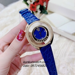 Đồng Hồ Nữ Versace Destiny Spirit Micro Dây Da Xanh Dương Gold 36mm