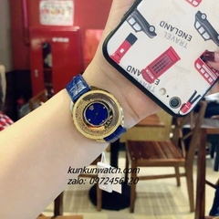 Đồng Hồ Nữ Versace Destiny Spirit Micro Dây Da Xanh Dương Gold 36mm