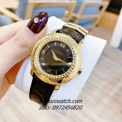 Đồng Hồ Nữ Versace DV-25 Gold Dây Da Đen 36mm