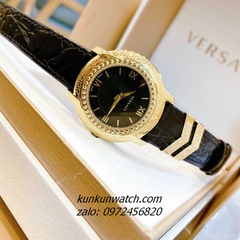 Đồng Hồ Nữ Versace DV-25 Gold Dây Da Đen 36mm