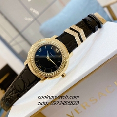 Đồng Hồ Nữ Versace DV-25 Gold Dây Da Đen 36mm