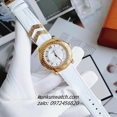 Đồng Hồ Nữ Versace DV-25 Gold Dây Da Trắng 36mm