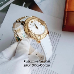 Đồng Hồ Nữ Versace DV-25 Gold Dây Da Trắng 36mm