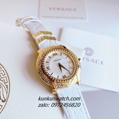 Đồng Hồ Nữ Versace DV-25 Gold Dây Da Trắng 36mm
