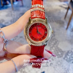 Đồng Hồ Nữ Versace DV-25 Gold Dây Da Đỏ 36mm