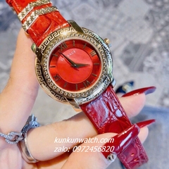 Đồng Hồ Nữ Versace DV-25 Gold Dây Da Đỏ 36mm