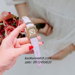 Đồng Hồ Nữ Versace DV-25 Mặt Vuông Dây Da Trắng 30mm