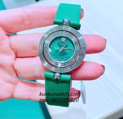 Đồng Hồ Nữ Versace Eon Pour Femmes Dây Da Xanh Lá Silver 34mm 1