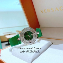 Đồng Hồ Nữ Versace Eon Pour Femmes Dây Da Xanh Lá Silver 34mm