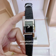 Đồng Hồ Nữ Versace Greca Icon Da Đen Silver 39x21mm