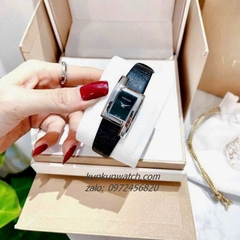 Đồng Hồ Nữ Versace Greca Icon Da Đen Silver 39x21mm