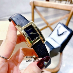 Đồng Hồ Nữ Versace Greca Icon Da Đen Gold 39x21mm
