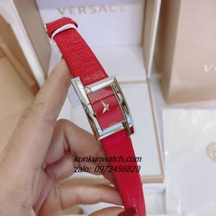 Đồng Hồ Nữ Versace Greca Icon Da Đỏ Silver 39x21mm