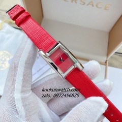 Đồng Hồ Nữ Versace Greca Icon Da Đỏ Silver 39x21mm