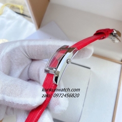 Đồng Hồ Nữ Versace Greca Icon Da Đỏ Silver 39x21mm